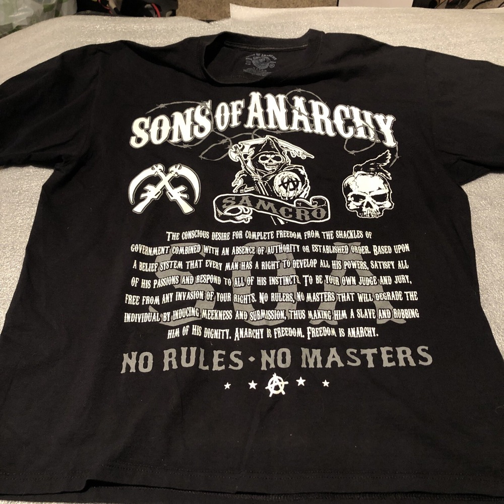 Sons Of Anarchy Tshirt Mens Regular Extra Large Short‎ Sleeve Authnetic Black